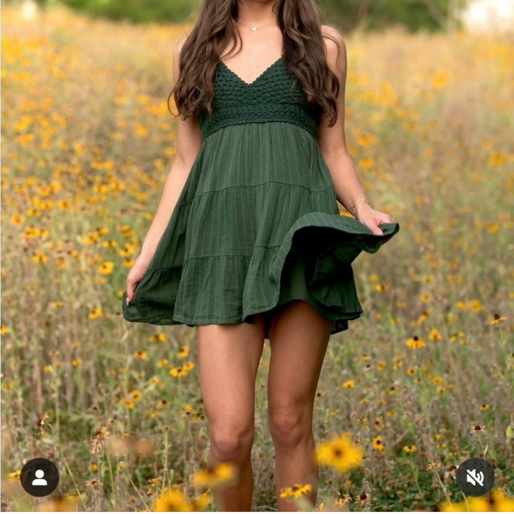 Aerie Forest Green Mini Dress